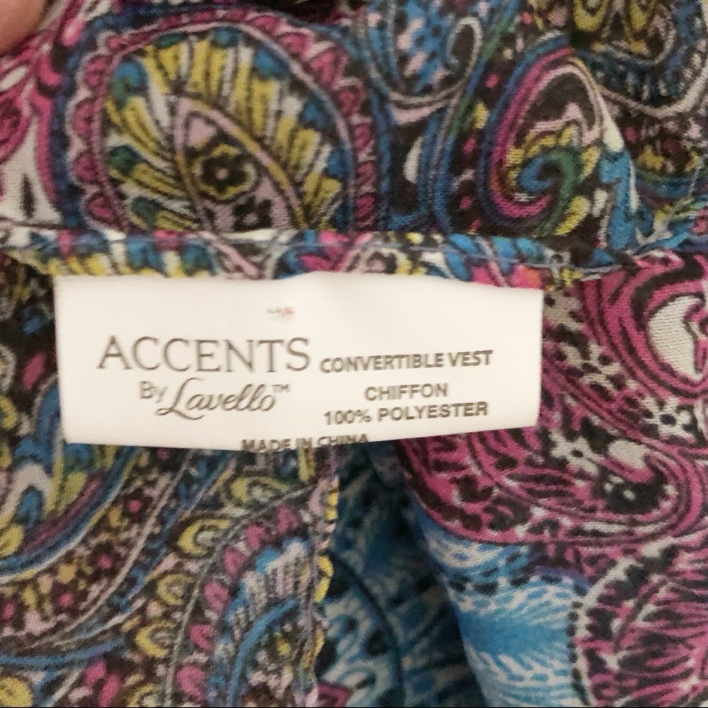 Lavello Chiffon Wrap Vest Converts for Multiple Looks! Multicolor Floral… - Picture 5 of 12